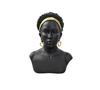 QIANLING African Art Black Bust Sculptures, Modern Decor African American Bust Statue, Creative Resin African Woman Black Bust, African Bust, Suitable for Living Room Desktop Bookcase Entrance Decor