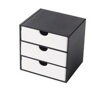 Qianly 1:12 Dollhouse Cabinet Model Decorative Miniature Desktop Filing Cabinet Mini Drawers, Black White