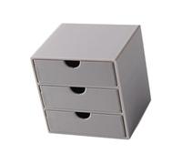 Qianly 1:12 Dollhouse Cabinet Model Decorative Miniature Desktop Filing Cabinet Mini Drawers, Gray