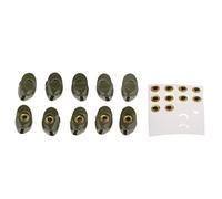 Qianly 10 Pieces Fly Tying Skulpin Head Copper Streamer Head Fish Head Beads Copper Eyes 3D Suitable for Fly Tying for Recreational Fishing, Green