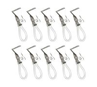 Qianly 10 Pieces Hanging Tea Towels Clips Hanging Clothes Pegs Hand Towel Hangers Kitchen Towels Clips with Hanging Loop for Shower Curtain, white