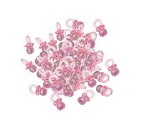 Qianly 100Pcs Acrylic Pacifiers Beads Filler Decorations Crafting Ornaments Handmade Pendants Table Scatter for Baby Shower Party, Pink