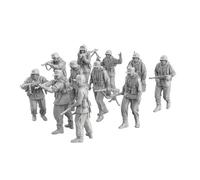 Qianly 11x 1/64 Scale German Models Kit Playset Toys Unpainted for Modeling Enthusiast Dollhouse Decor