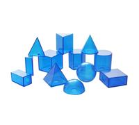 Qianly 12 Pieces Transparent 3D Shapes Hands-on Geometric Solids Teaching Aid for Homeschool
