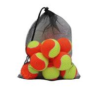Qianly 12 Training Tennis Balls with Drawstring Storage Bag for Pet Training, Dog Play Balls, Orange Yellow