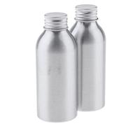 Qianly 2-Pack Aluminum Water Bottle Dispenser Bottle Empty Pump Bottle with Wide Opening for Cosmetics Lotions Oils for Salon Travel Outdoor Home, Silver, 120ml