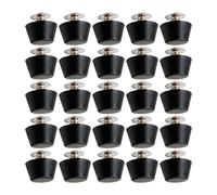 Qianly 25x Round Flat Nailhead Alloy Nailhead Rivets Purse Handbag Feet Mini Bucket Shape Flat Head Studs Rivet for Garments, Black C