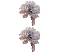 Qianly 2x Flower Hair Bands Elegant Spiral Hair Coil for Birthday New Year Party Favor, gray