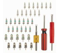Qianly 39 Pieces Refrigeration Component Core Assortment with Removal Tools Metal Climate Control Refrigeration Component Core Kit Hardware