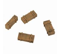 Qianly 4 Pieces 1:72 Scale Crate Pre-Painted Mini Wooden Crate Slatted Miniature Item for Model Builders, New Wood Color