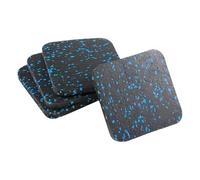 Qianly 4 Pieces Treadmill Mat Pads Silent Foot Pad 10mm Thick Square for Rowing Machine, Black Blue