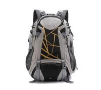 Qianly 40L Hiking Backpack Mesh Side Pockets Daypack Chest Strap Outdoor Bag for Day Trips, Black, Black