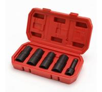Qianly 5 Pieces Impact Socket Set Compact Double-Headed Socket Set Tool for Roadside Emergency
