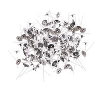 Qianly 500 Pieces Candle Wick Sustainers Iron Candle Making Tools Metal Wick Tabs Base Suitable for Home Candle Projects and Crafting, White, 200pcs-2.5cm