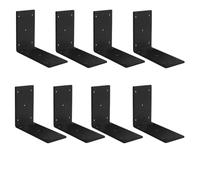 Qianly 8 Pieces L-Shaped Right-Angle Bracket Heavy-Duty Right Angle Bracket Multipurpose Carbon Steel Corner Support for Cabinet Reinforcement