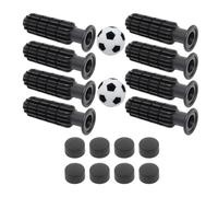 Qianly 8x Foosball Handle Grips, Practical Kids Table Soccer Parts Replacement, Easy to Install at The Ends, Comes with 2 Small Soccer Balls