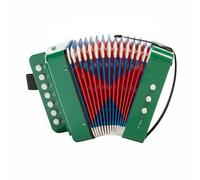 Qianly Accordion Educational Mini Accordion Trains Hand-Eye Coordination Kids Instrument for Beginners, Green