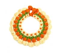 Qianly Adjustable Handmade Pet Bib Scarf, Comfortable Rose Yarn Crochet Costume Accessory, Funny All Season Design, Easy to Use, High Visibility, extra small (fits animals unde
