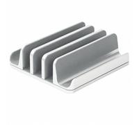 Qianly Aluminum Alloy Desktop Stand with Adjustable Slots Non-Slip Desktop Laptop Holder Universal Adaptable Accessory for Workstation, Silver