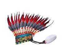 Qianly American Chief Indian Native Hat Feather Headdress for Fancy Dress Halloween