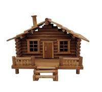 Qianly Assemble Building Bamboo Stilt Kit Model Cabin Miniature Building Kit With Realistic Texture Suitable for adults teens room decoration, Carbonized
