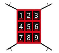 Qianly Baseballs Hitting Target Net Adjustable Straps Strike Area Training Net Tear-Resistant Numbered Strike Target