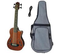 Qianly Bass with Pickup Tonewood Bass Guitar Ergonomic Design Instrument for Beginners, 30-Inch U-Bass, Beef Tendon Strings + 10mm Gig Bag
