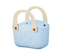 Qianly Beach Bag Portable Bath Basket Summer Outdoor Vacation Washable Women Handbag, Blue