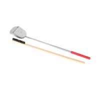 Qianly Bird Poop Remover and Bird Cage Cleaning Brush, Small Animal Habitat Cleaner for Parrot, Birds, Macaw, Parakeet, Red Black