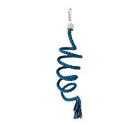 Qianly Bird Spiral Rope Perch Climbing Rope Parrot Spiral Perch Cotton for Budgerigars Parakeets, blue