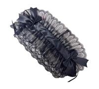 Qianly Bowknot Lace Headband Maid Anime Princess Cosplay Lady Lolita Hair Accessories, Black
