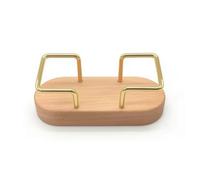 Qianly Business Card Holder Wooden Stand Organizer Display Rack Desktop Tray With Room For About 50 Cards Suitable for office desk reception counter show booth , Beechwood Oval T-shape