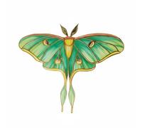 Qianly Butterfly & Moth Sun Catcher Colorful Window Hanging Decor, Fade-Resistant Acrylic Sun Reflector, Versatile Indoor&Outdoor Ornament for Window Panes, Patios, Porches, Garden, Green Moth