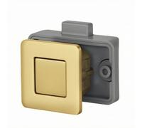 Qianly Cabinet Lock Push Button Concealed Latch Zinc Alloy Square Faceplate Furniture Security for Cabinets RV Yacht Kitchen Suitable for Home Storage, Gold
