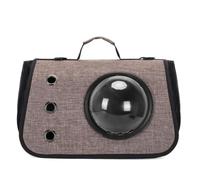 Qianly Cat Carrier with Bubble Window Transparent Spherical Pet Carrier Lightweight Cat Travel Bag for the erinarian Visits, Khaki