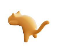 Qianly Cat Hook for Desk Edge Self Sticky Cute Desktop Ornament Handbag Hanger Table Hook for Restaurant Storage Organization Bar, Yellow