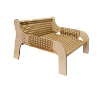 Qianly Cat Sofa Bed Raised Cat Sofa Indoor Cats Lying Couch Kitten Scratching Bed, Rattan Woven
