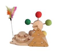 Qianly Cat Track Toy Turntable Ball Exerciser Training Claw Scratcher Scratch Board for Interaction Chasing Playing Indoor Cats