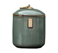 Qianly Ceramic Tea Storage Jar with Lids Tea Tins Storage Holder Can Food Container Organizer Jar for Coffee Beans Cookies Sugar, Green