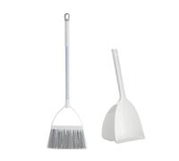 Qianly Children Cleaning Broom Kids Broom Dustpan Brush Set Sweeping Tool With Lightweight Polypropylene Build For Daily Cleanup Skill Building Suitable for, Off-white