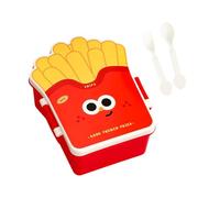 Qianly Children Lunch Box,Bento Boxes with 2 Compartments Cutlery, Cute Shaped for Adults Children Meal Container Food Storage Case with Lid for Picnic Outdoor School Kindergarten Office, Fries