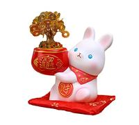 Qianly Chinese Figurine Resin Piggy Bank Ornament Feng Shui Decorative Miniature Desk Decor for Good Luck, More Beautiful And