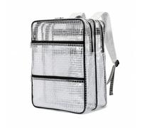 Qianly Clear Backpack Structured Bookbag Adjustable Bag for School, 18 Inch Anti-static Backpack, 45 35 20CM