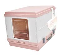 Qianly Closed Cat Litter Tray with Scoop, Large Litter Box, Bed Pan Top Entrance, Kitten Pet Litter Tray, Pet Toy, pink