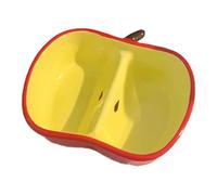 Qianly Creative Sauce Dish, Snack Tray Condiment Plate Cute Fruit Shaped Plate Ceramic Seasoning Dish for Dining Table, Tomato Sauce, Apple Shape