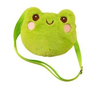Qianly Cute Animal Shaped Crossbody Bag with Zipper Adjustable Shoulder Bag for Dating, Frog Green
