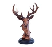 Qianly Desktop Deer Head Ornament Creative Desktop Animal Figurine Modern Resin Home Decor for Birthday, Gifts, Home Decoration, Table, Living Room, Office, Bookshelf, Bedroom