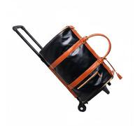 Qianly Detachable Trolley Bag attireResistant Rolling Garment Bag Spacious Main Compartment Convertible Garment Duffle for Airport, Array, Black and Brown, 52 25.4 31.75CM
