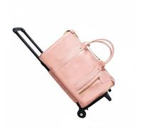 Qianly Detachable Trolley Bag attireResistant Rolling Garment Bag Spacious Main Compartment Convertible Garment Duffle for Airport, Array, Pink, 52 25.4 31.75CM
