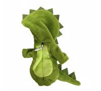 Qianly Dinosaur Costume Doll Outfit Jumpsuit Romper Suit With Zipper Build Thick Soft No Deformation For 1/12 Scale Figures OB11 Small Ball Jointed Dolls , Green-lightgreen